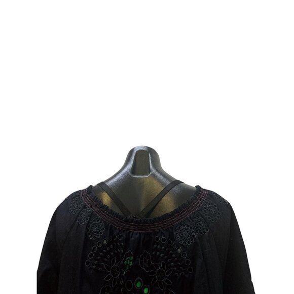 3J Workshop Navy Eyelet Embroidered Tunic Dress, Size XL - Picture 5 of 7